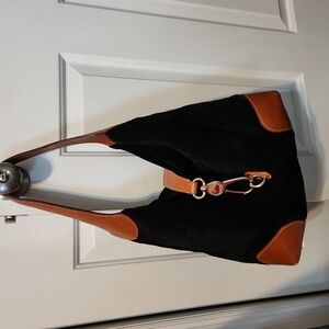 Dooney & Bourke Black Suede Hobo  Bag
